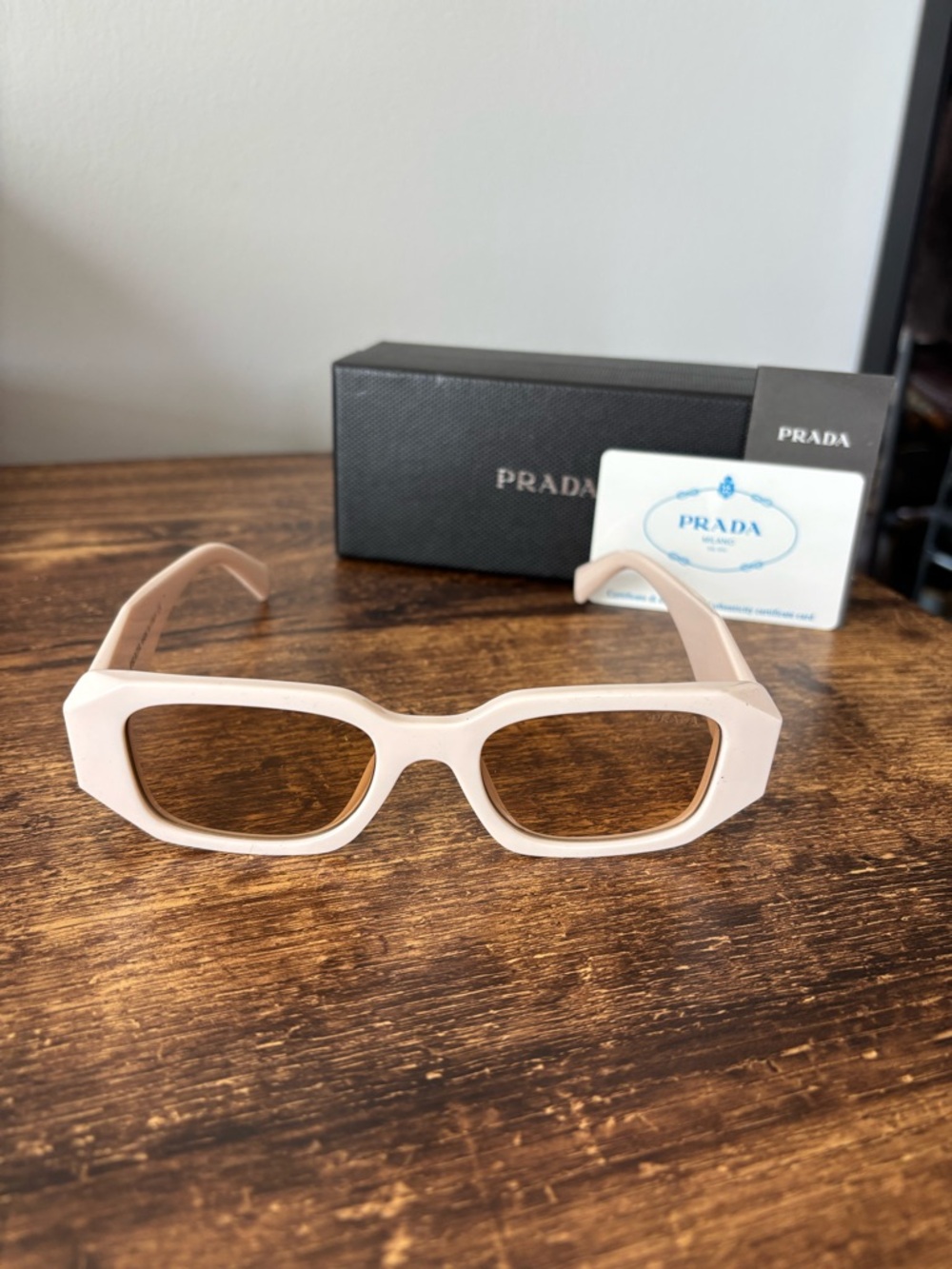 Prada Rectangular Sunglasses in Blush